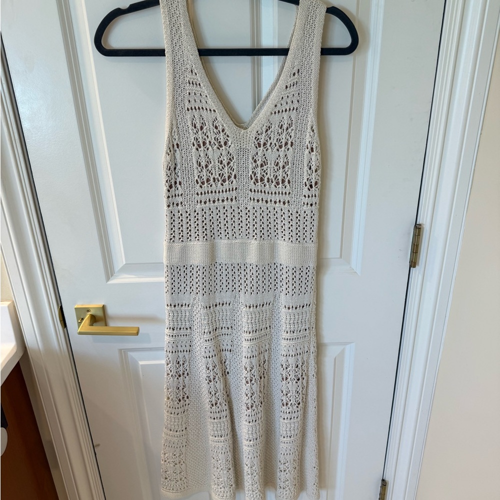 Minnie Rose Cream Crochet Knit Dress LIKE NEW